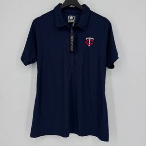 OGIO Womens Large Navy Blue Performance Polo Shirt Minnesota Twins Logo